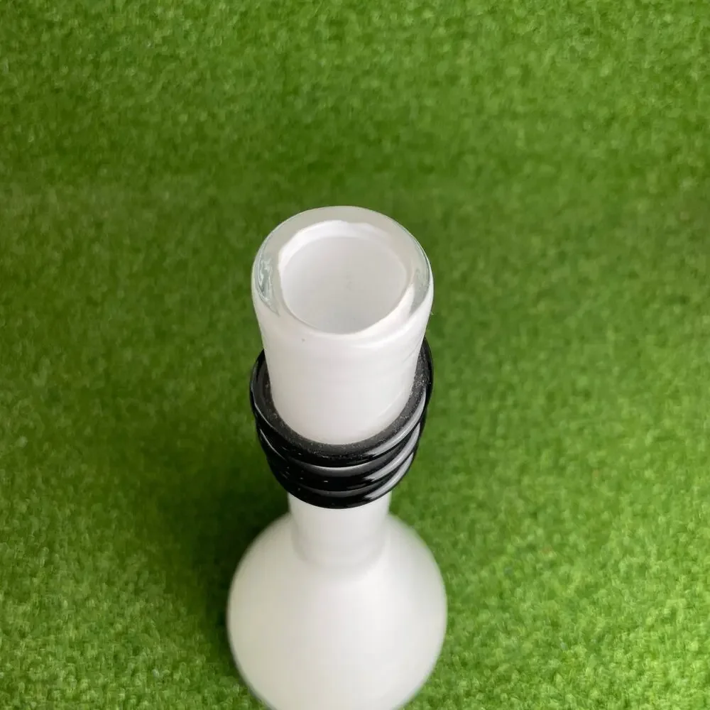 Vintage 80s Tarnowiec White Vase with Under Glass and Black Decor